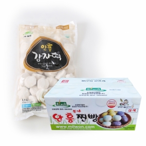 밀원본가 안흥찐빵,감자떡  50입 1.5Kg 1봉 + 삼색찐빵 30입 1.5kg 1box